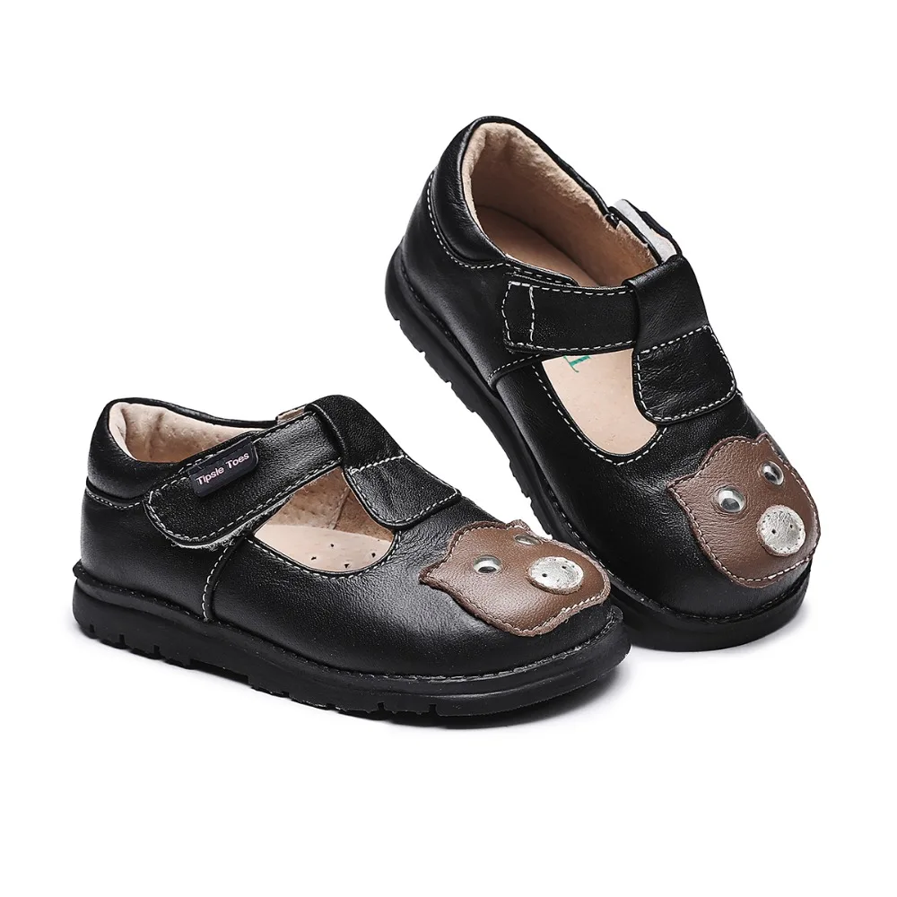 

Tipsietoes KIDS Spring autumn child pink black flat genuine leather toddler fashion shoe baby girl brand loafer oxford