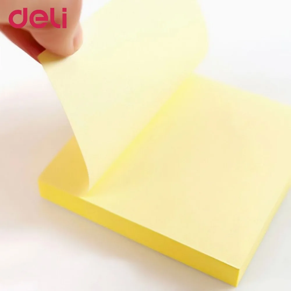 Deli 9052 Memo Papers 1 Pack 100 Sheets Yellow Color Memo Pad Stickers