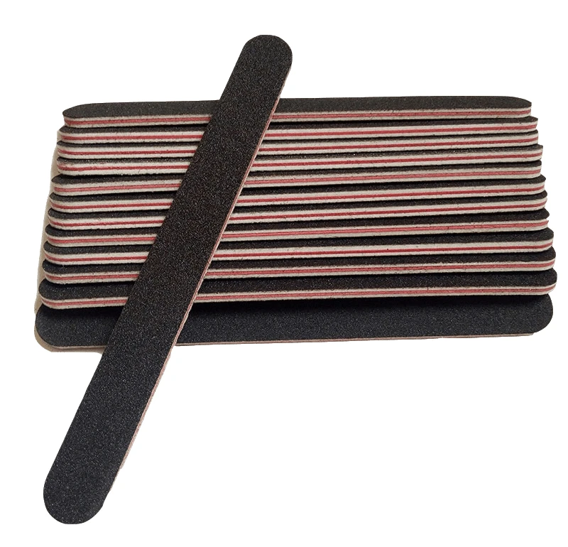 50pcs/set Black Sandpaper With Red Heart Nail File 180/240 Professional
