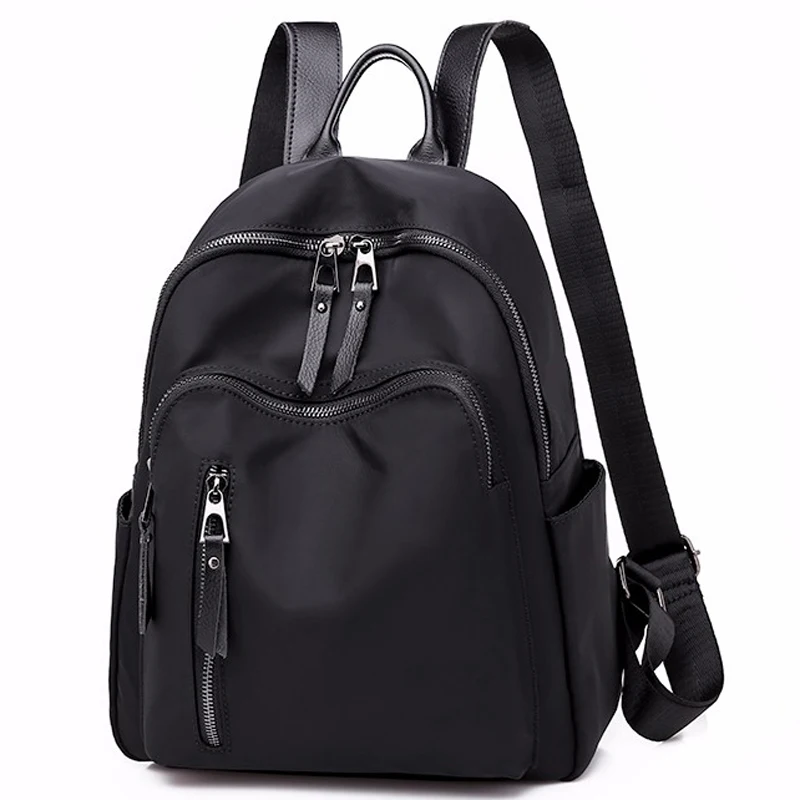 

Women Backpack Nylon Casual School Bag for Teenager Girls Female Travel Bag Light Bagpack Rucksack Solid Internal Frame Zipper