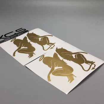 

XGS DECAL 2PCS Car decals dub jdm devil and angel vinyl cut stickers 12cm x 9.5cm for car motorcycle decal