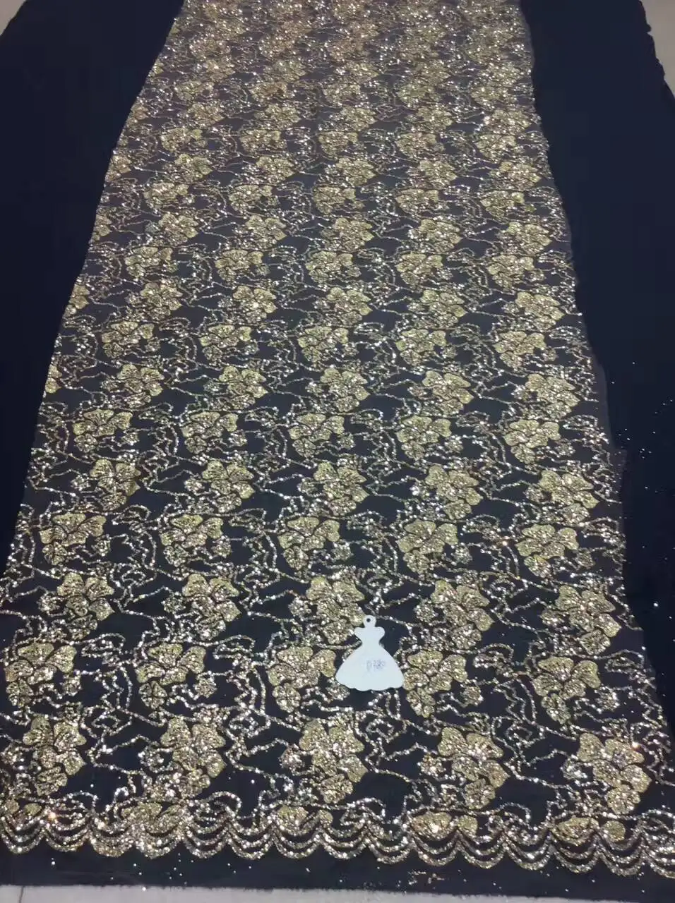 Sequin Fabric Fashion glitter paillette fabric French Voile Guipure