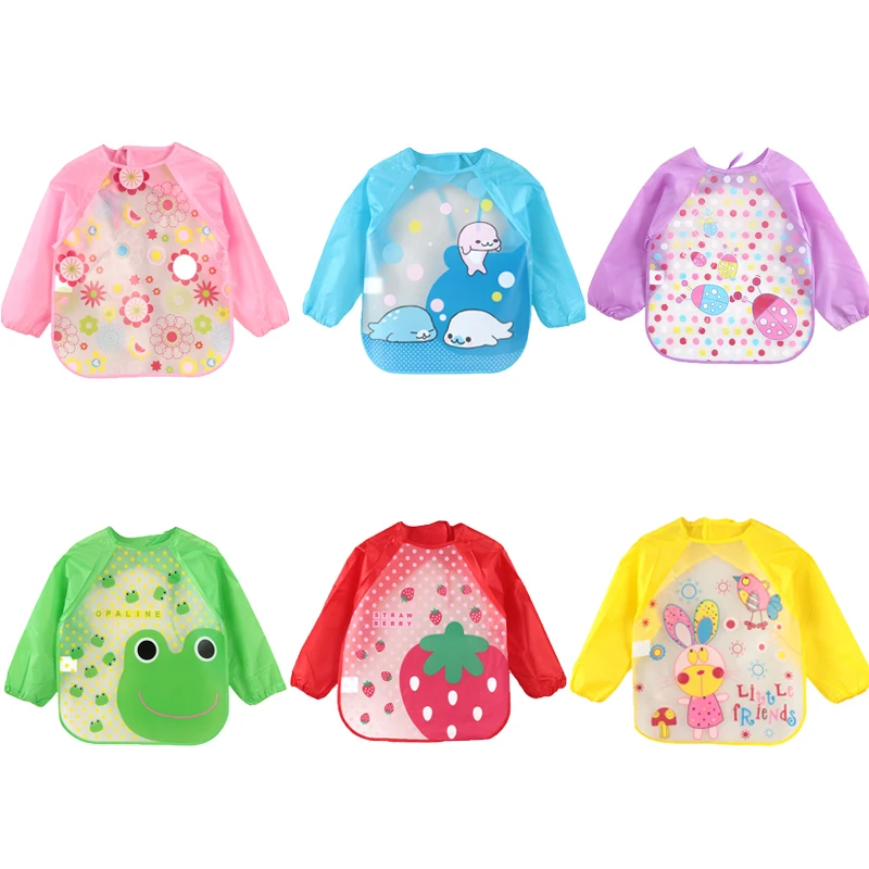 

ideacherry Baby Long Sleeves Bibs New Baby Babador Bandana Bibs for Babies Scarf Boys Girls Babies Feeding EVA Bibs Burp Clothes