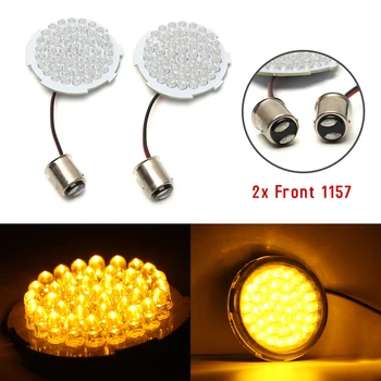

New Fashion 2X 2.2" Front 1157 LED Turn Signal Light With Smoke Lens For 2002-2013 Harley Davidson Amber/Red Color
