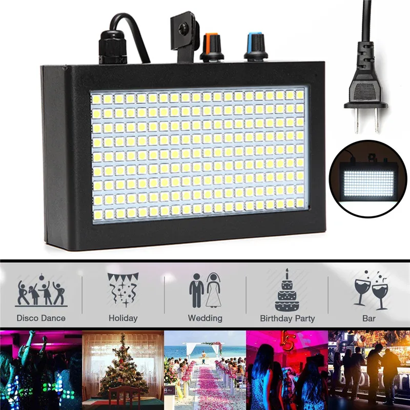 

SOLMORE Brand 35W 12 Strobe RGB Stage Light High Sensitivity DJ Dance Performance Stroboscopic Disco Led Light AC90-240V US Plug
