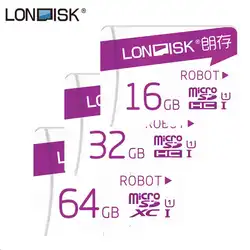 Londisk Робот серии Micro SD Card 16 ГБ 32 ГБ 64 ГБ Class10 реального Ёмкость карты флэш-памяти для телефонов камера Latop