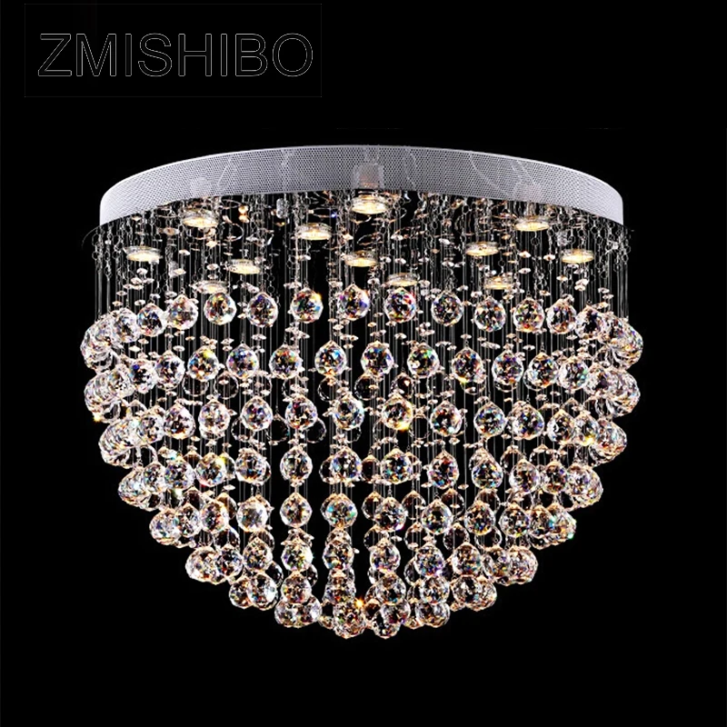 

ZMISHIBO Luxury Crystal Modern Ceiling Pendant Lamp European 110V 220V 80CM GU10 Socket 13 Bulbs Ceiling Surface Mounted Lights