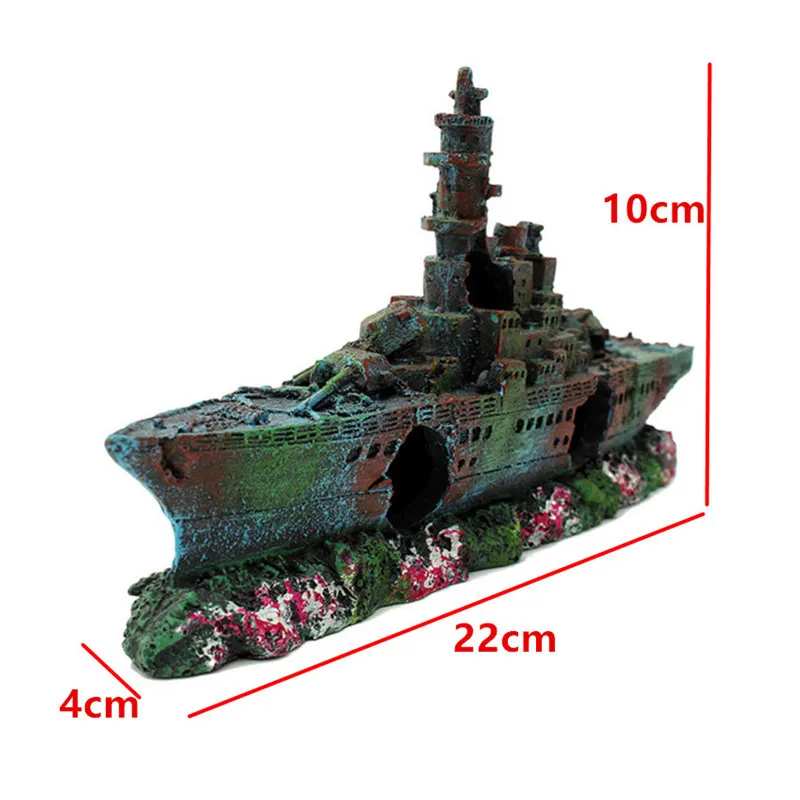 Смола аквариум затонувшая кораблекрушение лодка украшение морской корабль аквариум затонувшее украшение в виде лодки укрытие для рыбы креветки