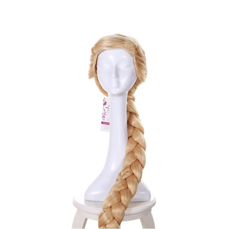 Роскошный для плетения косплей принцесса 3X плетеный очень длинный 120 см блонд цвет синтетический парик