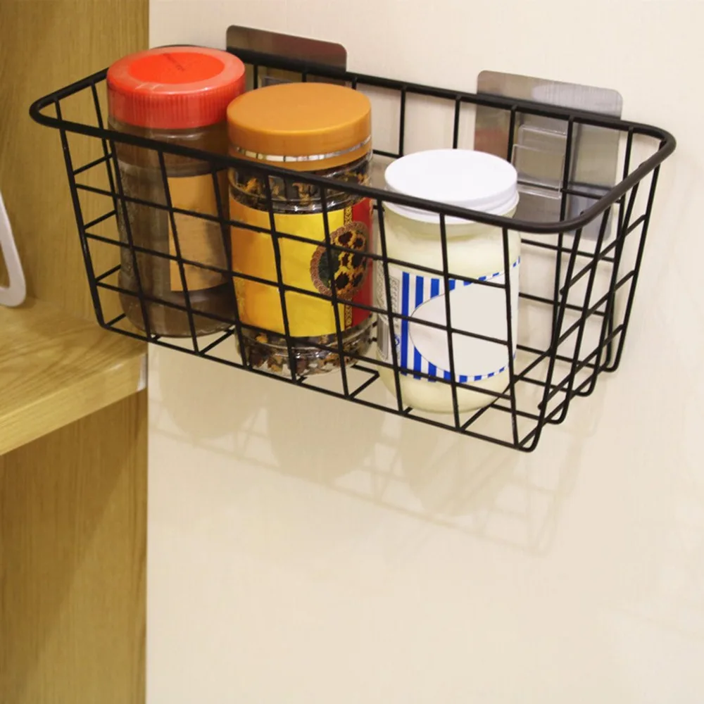 Seamless Stick Up Sticker Metal Storage Shelf Adhesive Type Wall