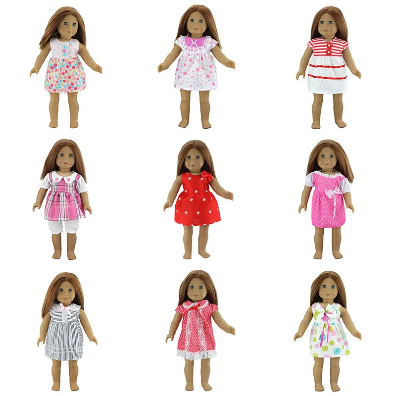 10 видов стилей на выбор платье подходит для куклы Американская девочка одежда 18-дюймовые куклы, рождественские подарки для девочек(только продаем одежду