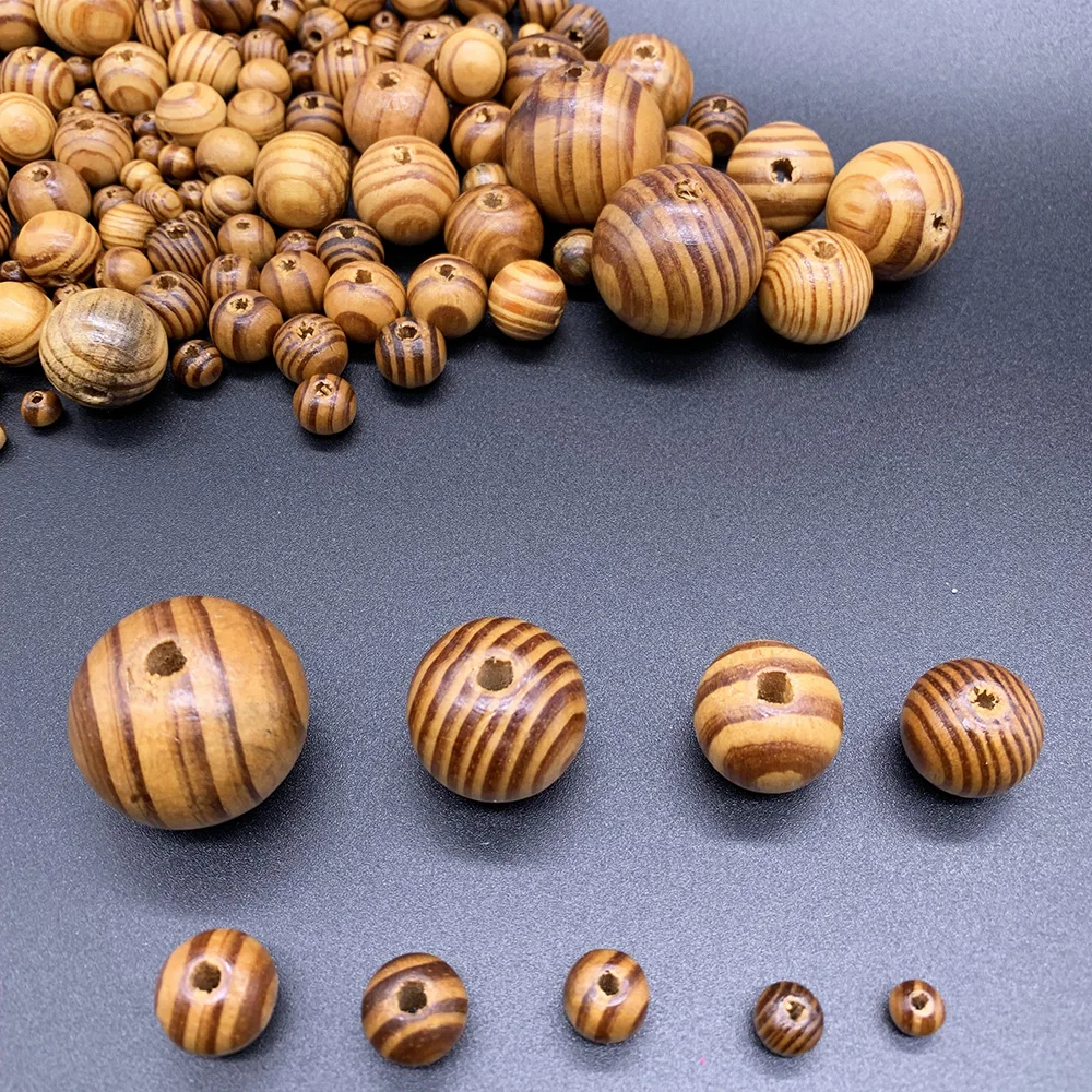 6~ 30 мм сосна натуральный круглый деревянный разделитель деревянные свободные бусины необработанные ручной работы для браслета ожерелье DIY Изготовление ювелирных изделий