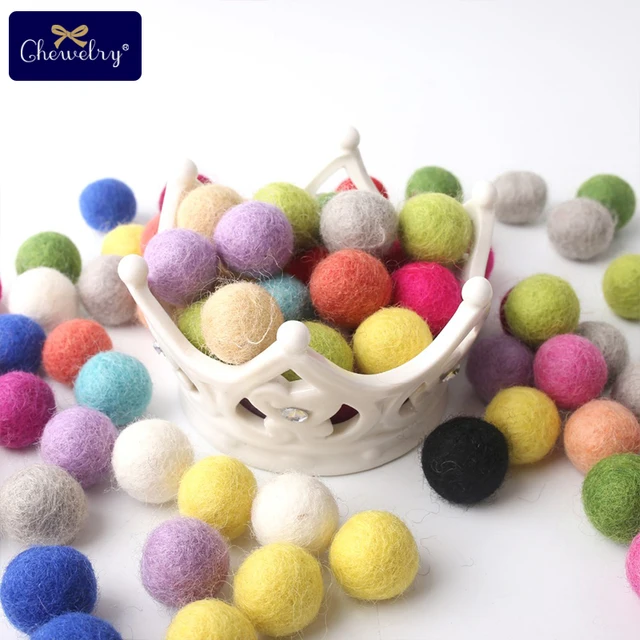 100PCS 20mm 100% Wool Felt Balls DIY Balls Hanging Accessories Candy Color Pom Pom Ball For Kids Party Crafts Children's Toys 3