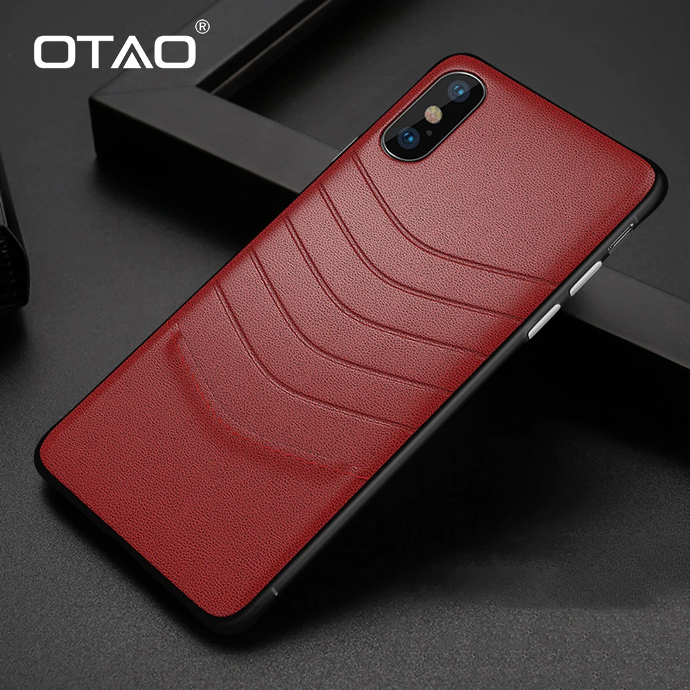 OTAO Кожаный противоударный чехол для iPhone 8 7 Plus 6 s бампер задняя крышка X XS MAX XR