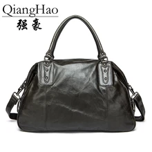 Qianghao Винтаж ретро Пояса из натуральной кожи дорожная сумка Для мужчин вещевой мешок большой Ёмкость сумка