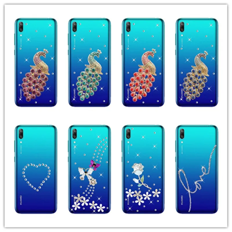 Bling Crystal Diamond Rhinestone Cover Case for Huawei Y7 pro 2019 Y9 Y6 Y5 prime 2018 P Smart P30 P20 Mobile Phone |