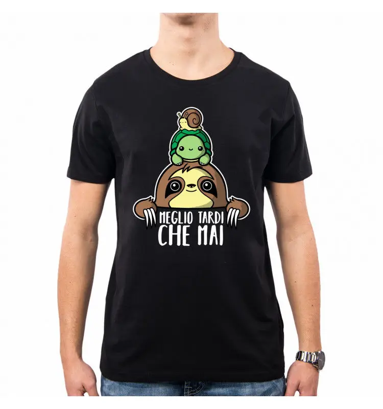 

T-SHIRT UOMO MEGLIO TARDI CHE MAI CUTE FUNNY SWEETIES ANIMAL Cool Xxxtentacion Tshirt Trump Sweat Sporter Cat Windbreaker Pug