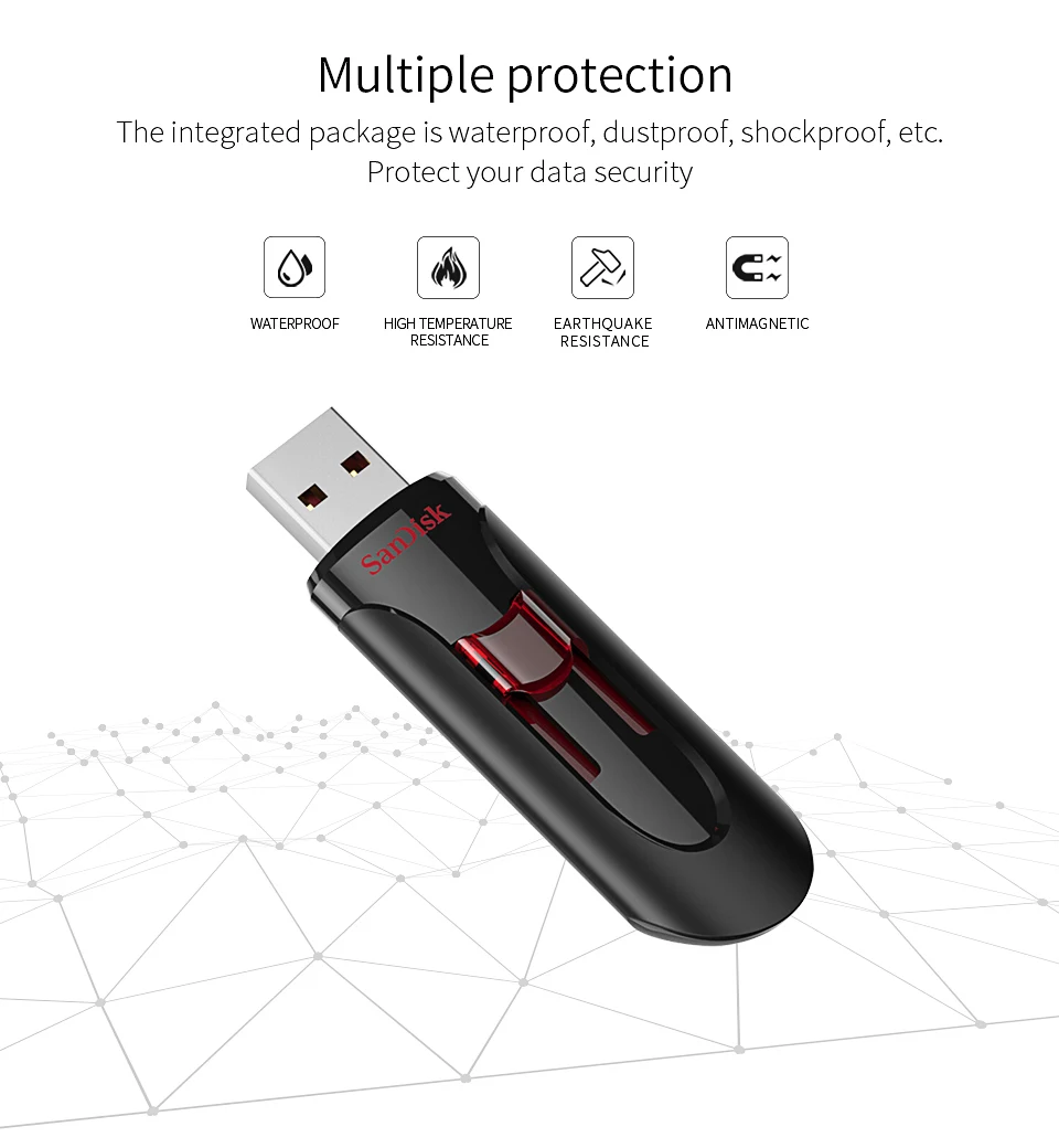 Высокоскоростной флеш-накопитель SanDisk CZ600 USB 3,0 64 Гб USB флеш-накопитель 32 ГБ 16 ГБ 128 Гб Внешняя память флеш-накопитель USB флешка