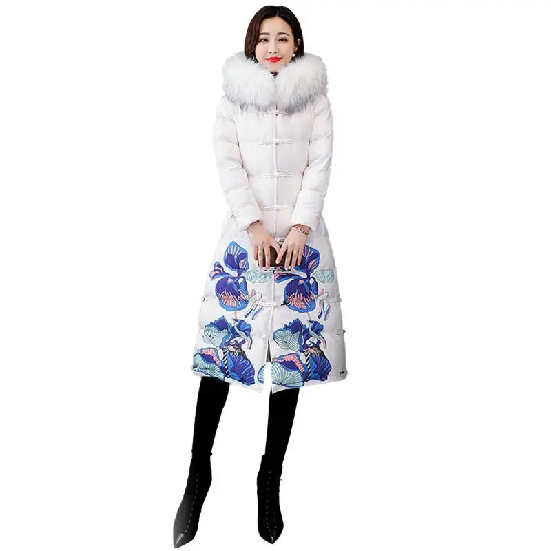 Red Femme Femmes Veste 4xl De Imprimé Vers Fourrure Chaud D'hiver Bas black Taille Plus Nationale La Rétro Survêtement Long Le Manteau Dame Épais À Fleur white V363 Capuchon qgwr4qxXI