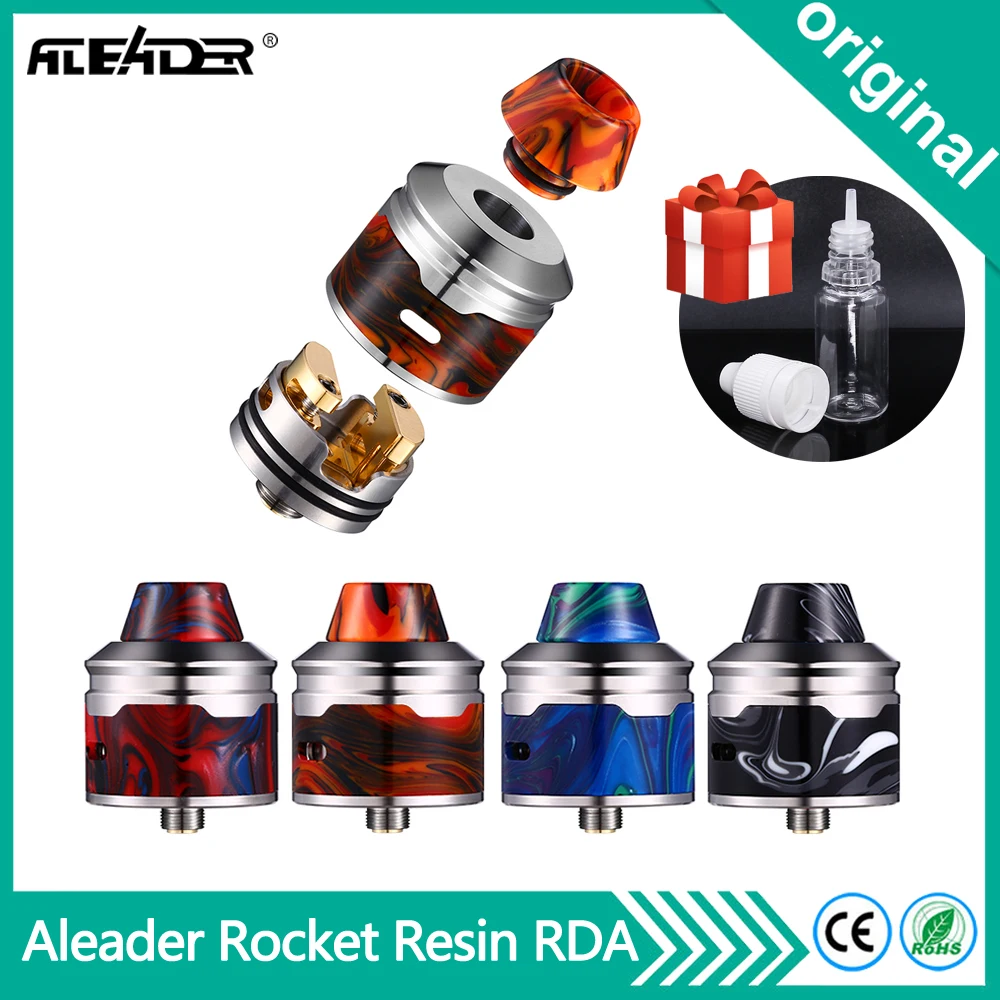 

Original Aleader Rocket Resin RDA Tank 24mm Diameter Resin Atomizer Electronic Cigarette Atomizers For 510 thread
