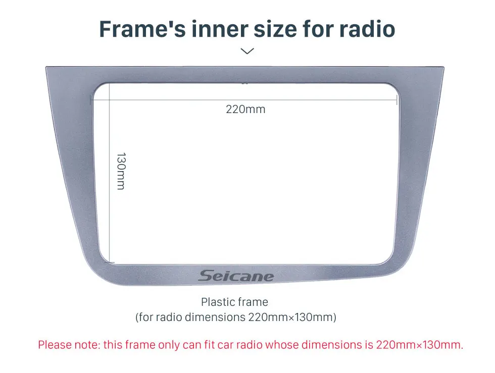 Seicane 220*130 мм Монтажная рамка высокого качества двойной Din монтажный комплект серый цвет без зазора Автомобильная стереорамка для сиденья ALTEA(RHD
