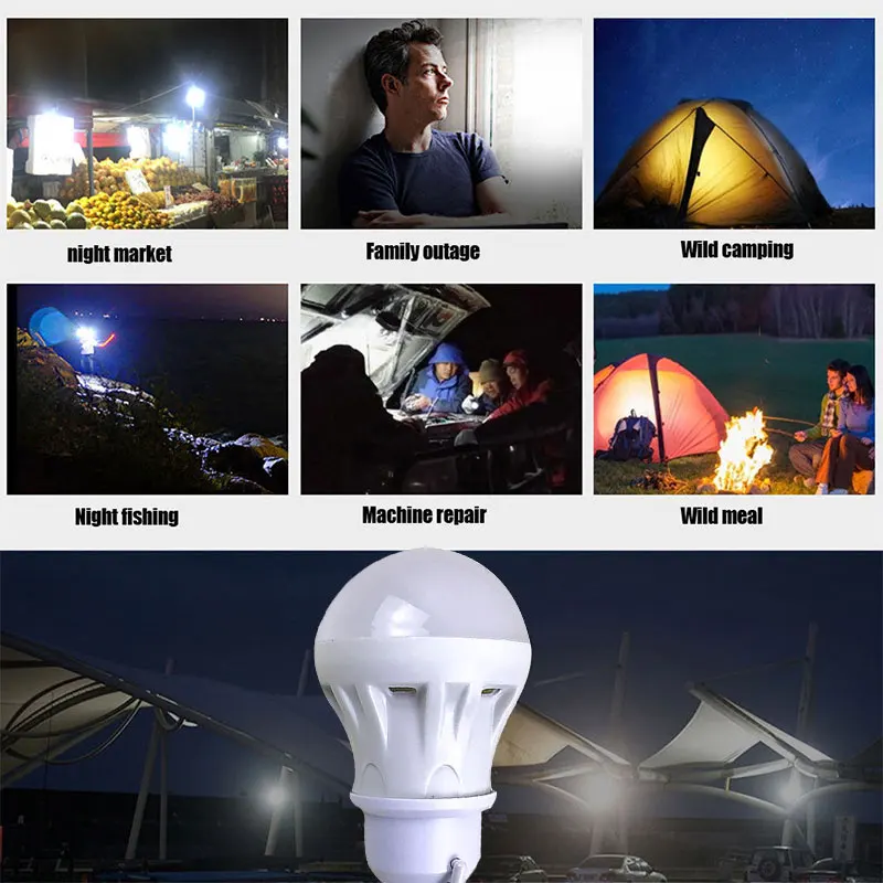 

Camping Lights Tent Bulb Emergency Light Outdoor Portable Hiking Camping Bulb Super Bright USB 3W