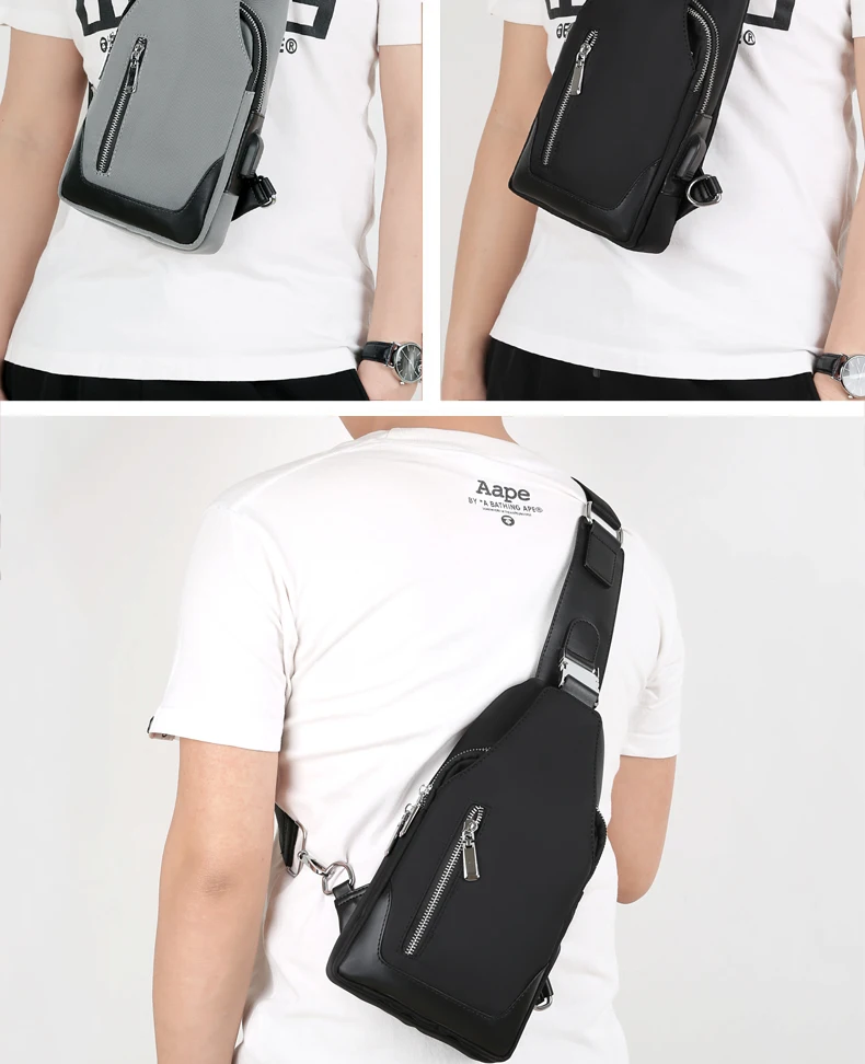 Мужская нагрудная сумка для отдыха, сумка-мессенджер, многофункциональная сумка через плечо, ткань Оксфорд, корейский стиль, сумка-мессенджер, сумка через плечо
