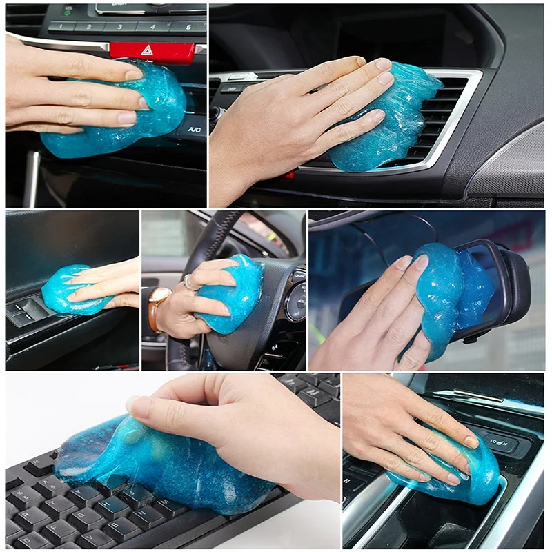 Car Clean soft rubber car suppliesinterior For BMW Benz air conditioning air outlet dust universal removal clean Gel (8)