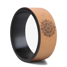 TPE пробковое колесо для йоги с рисунком лотоса диаметр 33 см TPE круг пилатеса для тренажерного зала тренировки спины тренировочный инструмент Бодибилдинг