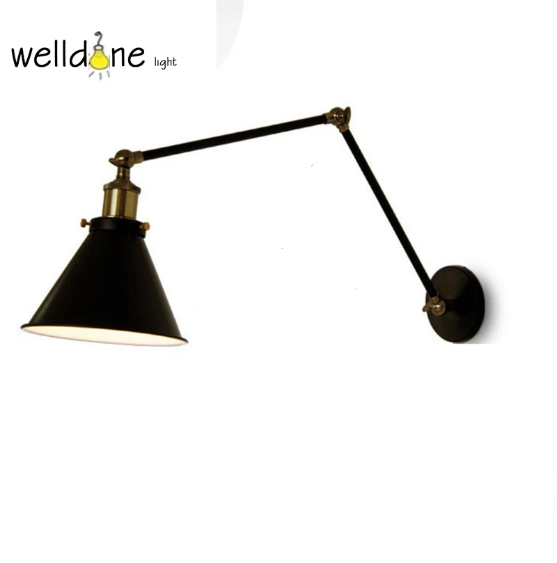 

Swing Vintage industrial style loft balcony aisle stairs corridor creative minimalist restaurant bar long arm wall lamp