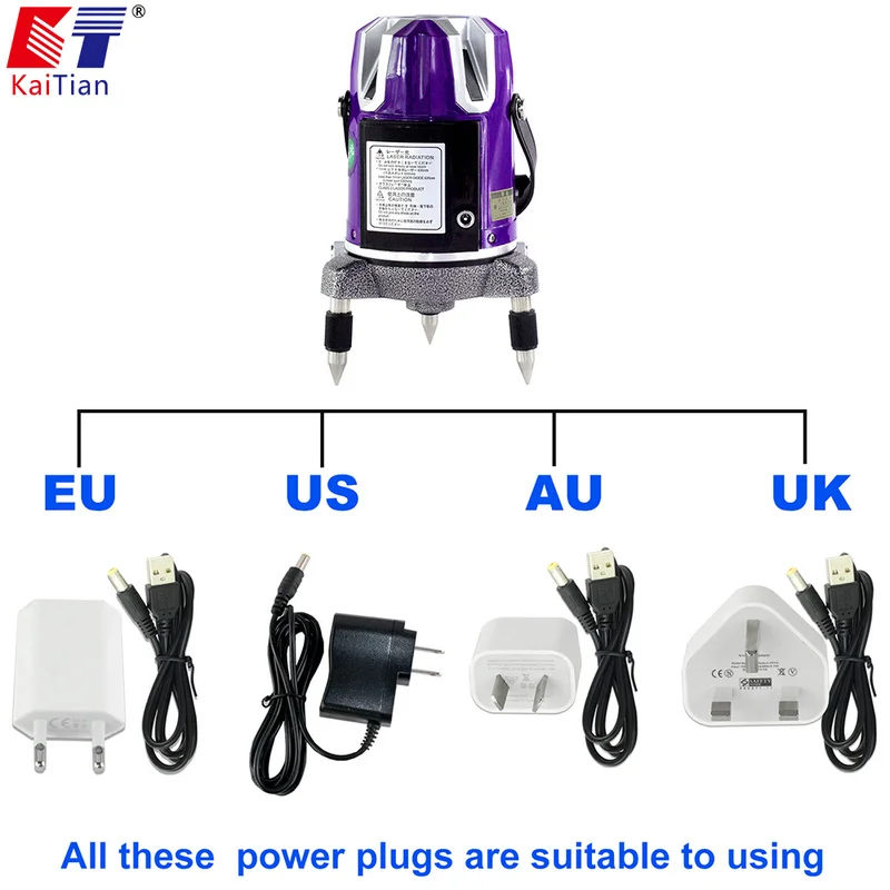 KaiTian Green  laser level POWER PLUGS