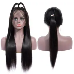 Прямые 360 Синтетические волосы на кружеве парик бразильские 13x4 Синтетические волосы на кружеве человеческих волос парики для черный Для