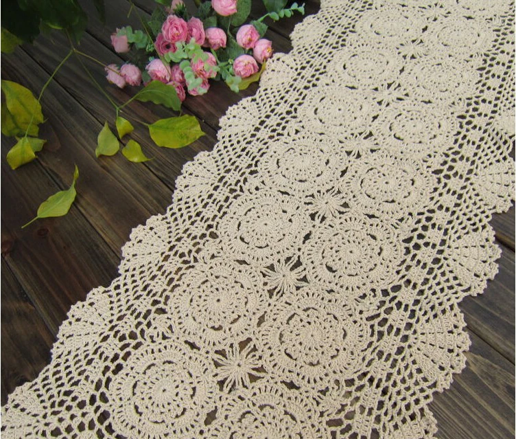 

New Handmade Crochet Rectangular Table Runner hot rectangle tablecloth hot Doilies Sofa Cover cloth More size