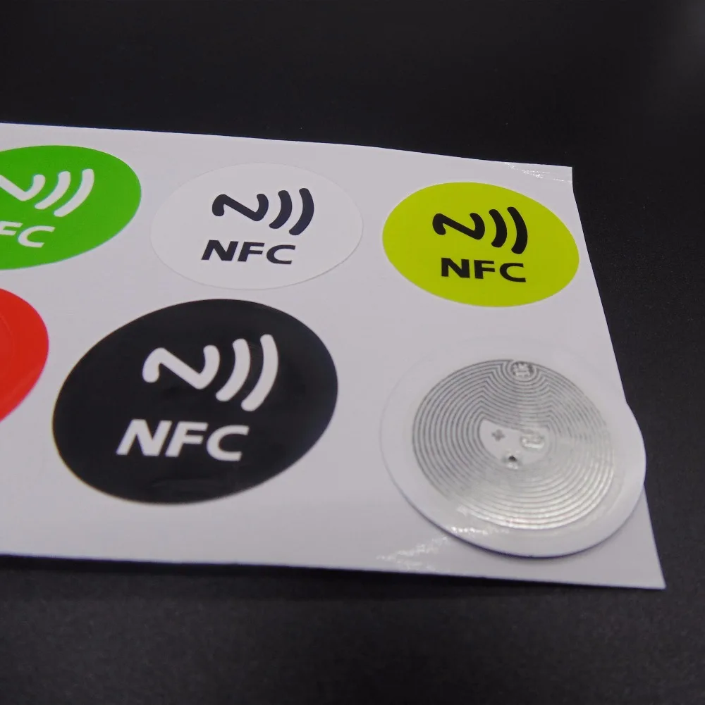 6 шт./лот) Ntag213(203) 13,56 МГц NFC наклейки программируемый умные метки для всех NFC телефонов