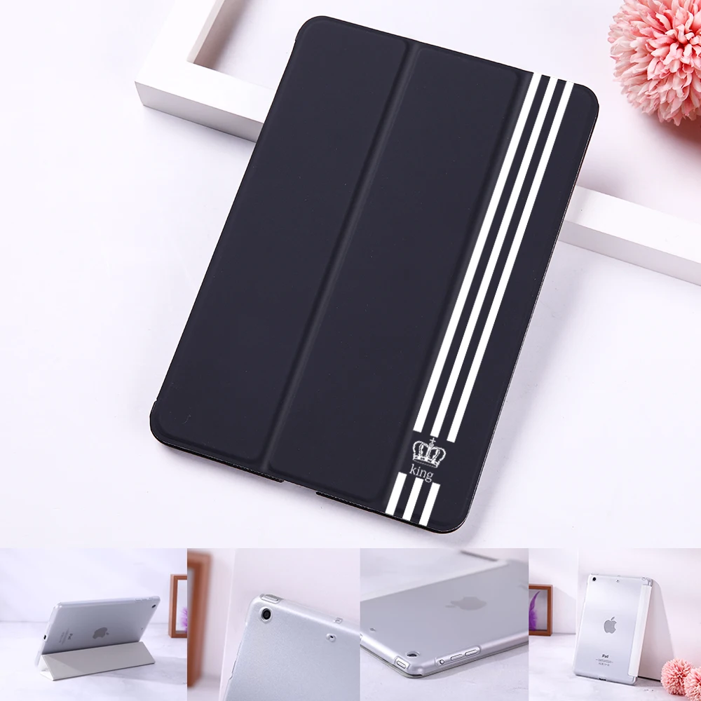 Простой флип чехол Line King Queen для iPad Mini 5 4 3 2 1 планшета с функцией автоматического