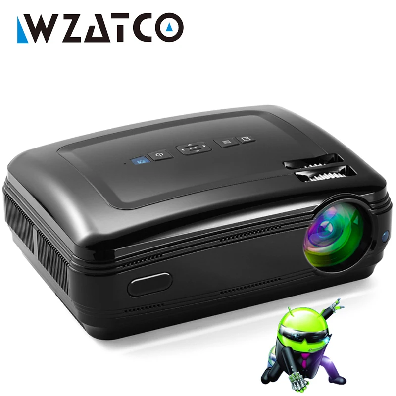 WZATCO CTL60 3D Projector Upgrade Android 7.1 WiFi 5500Lumens Full HD 1080P 4K Multimedia LED Proyector Beamer For Home Theater