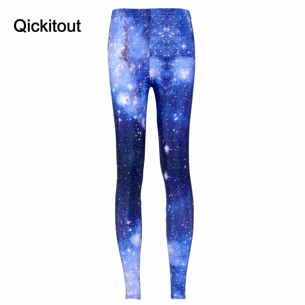 Qickitout Прямая доставка новые модные женские туфли с принтом космоса Брюки для девочек Леггинсы для женщин фитнес панк Для женщин леггинсы