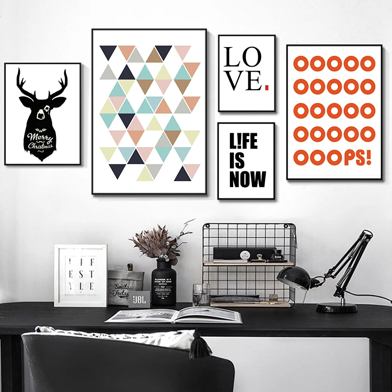 

Fashion Nordic Poster Art Prints Wall Picture Canvas Painting Deer Canvas Art Print Home Decor Wall Pictures Decorative Painting
