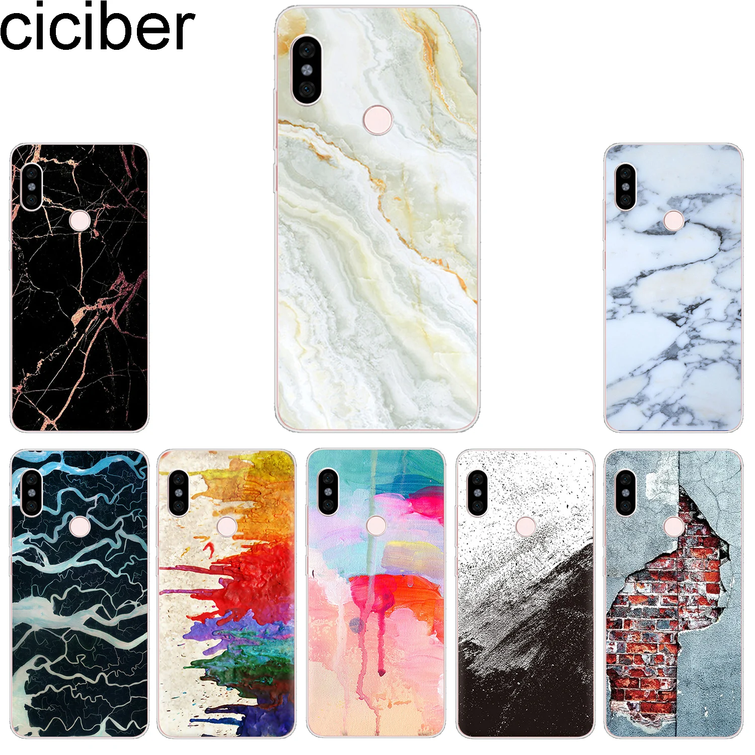 

ciciber Phone Case for Xiaomi Mix Max 3 2 2s Soft Back Cover for Xiaomi Mi A2 9 8 6 5 F1 A1 5X 6X 5c 5s Lite Plus Pro SE Marble