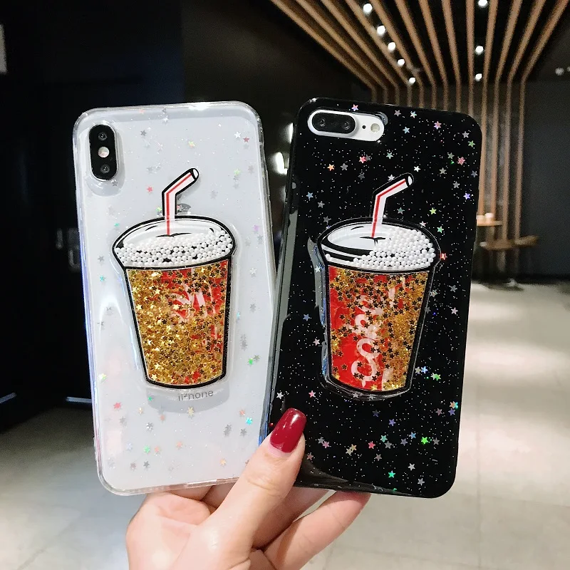 Корейский маленький чехол для iPhone 6 6S 7 8Plus X XS XR XSMAX Высококачественный ТПУ с жидким