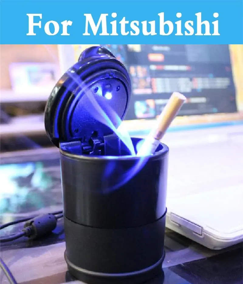 

Led Car Smokeless Stand Cup Holder Cigarette Ashtray For Mitsubishi Galant I I-Miev Lancer Cargo Evolution Ralliart Minica