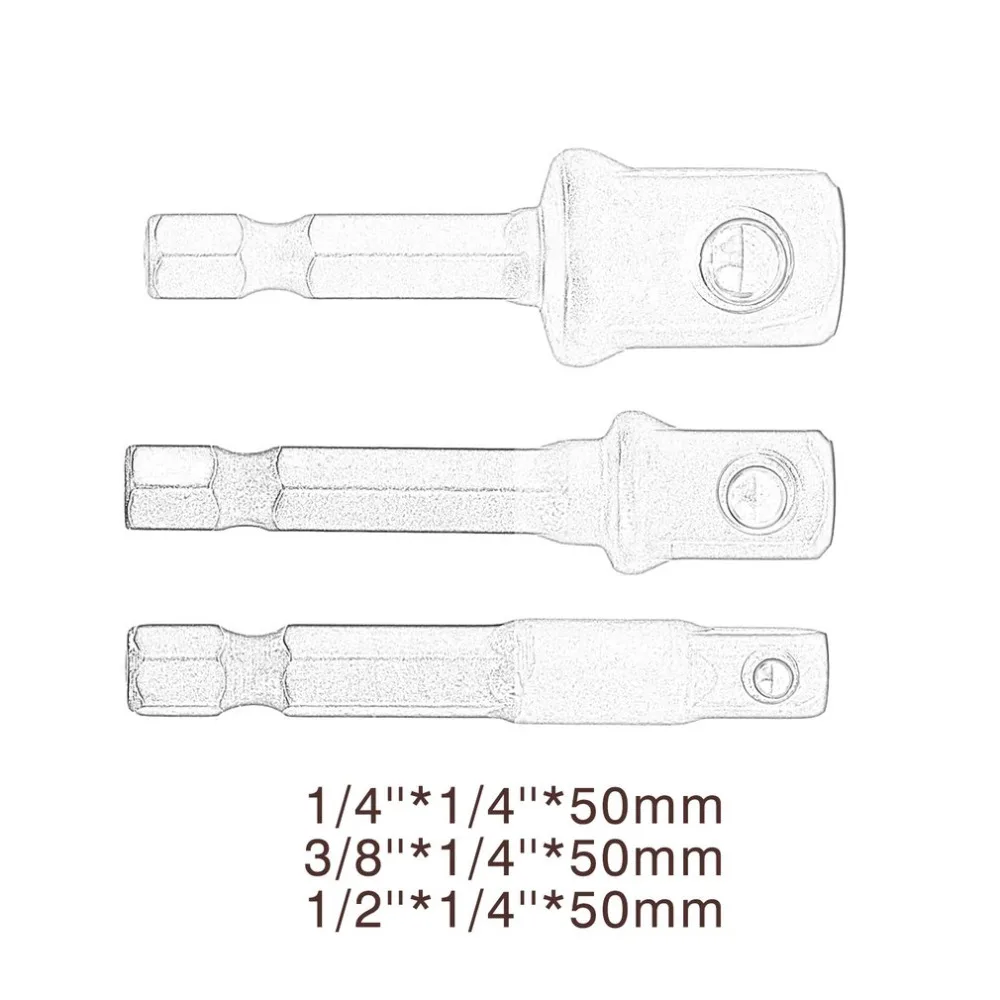 3 шт. гаечный рукав удлинитель шестигранный хвостовик диск Мощность сверло гнездовая отвертка набор адаптеров 1/4 3/8 1/2 и 50 мм в длину