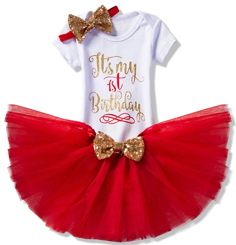 Baby Clothing Set medium My Little Girl 1st Birthday Party Sets Baby Tutu Cake Smash Outfits Sets First Christmas Gift Toddler Girls Kids Baptism Clothes vintage Baby Clothing Set