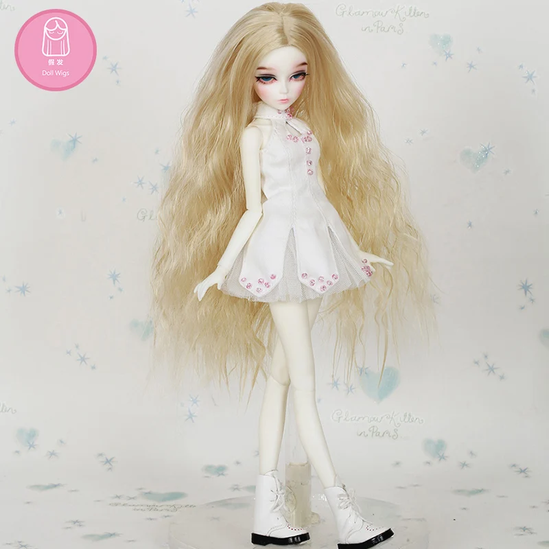

Wig For Doll BJD free shipping size 5-6 inch 1/4 high-temperature Curly wig ChicLine Choe girl Doll BJD Lovely Wig in beauty