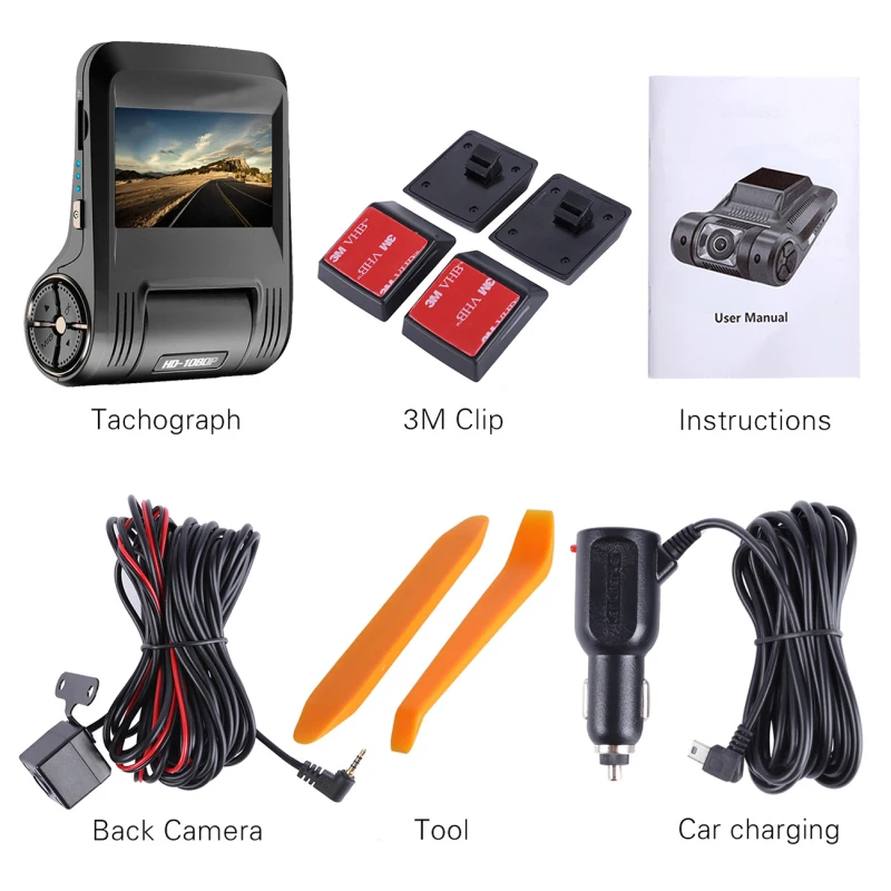  Dash Camera Built-In WiFi Car Dashboard Camera with 1080P FHD Driving Recorder for G-Sensor WDR Par