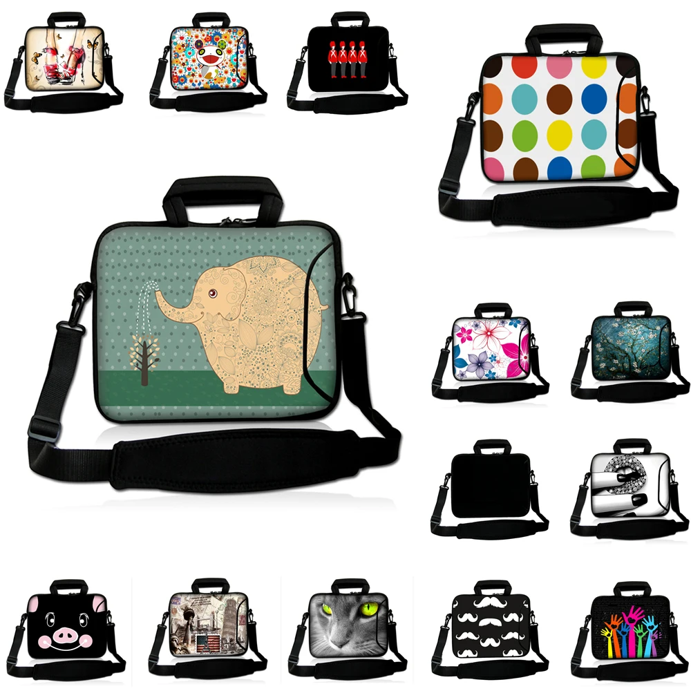 Universal Neoprene 10" 12" 13" 14" 15 17 Laptop Messenger Handle Briefcase Computer Zipper Bag Pouch For Toshiba Macbook Pro 13