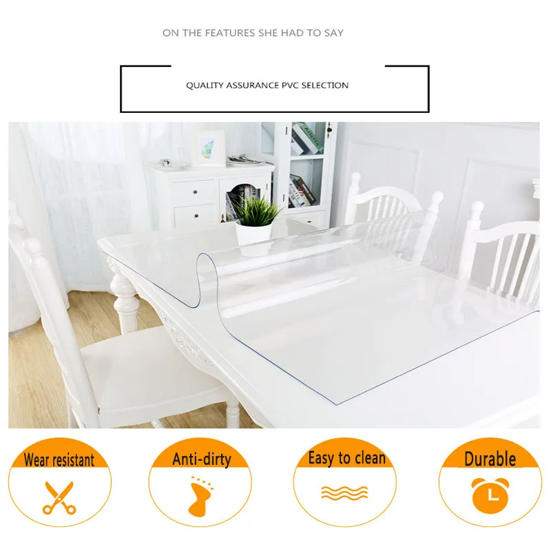 للماء سماط سماط شفافة مع نمط المطبخ PVC الجدول غطاء النفط القماش لينة الزجاج سماط 1.0 مللي متر