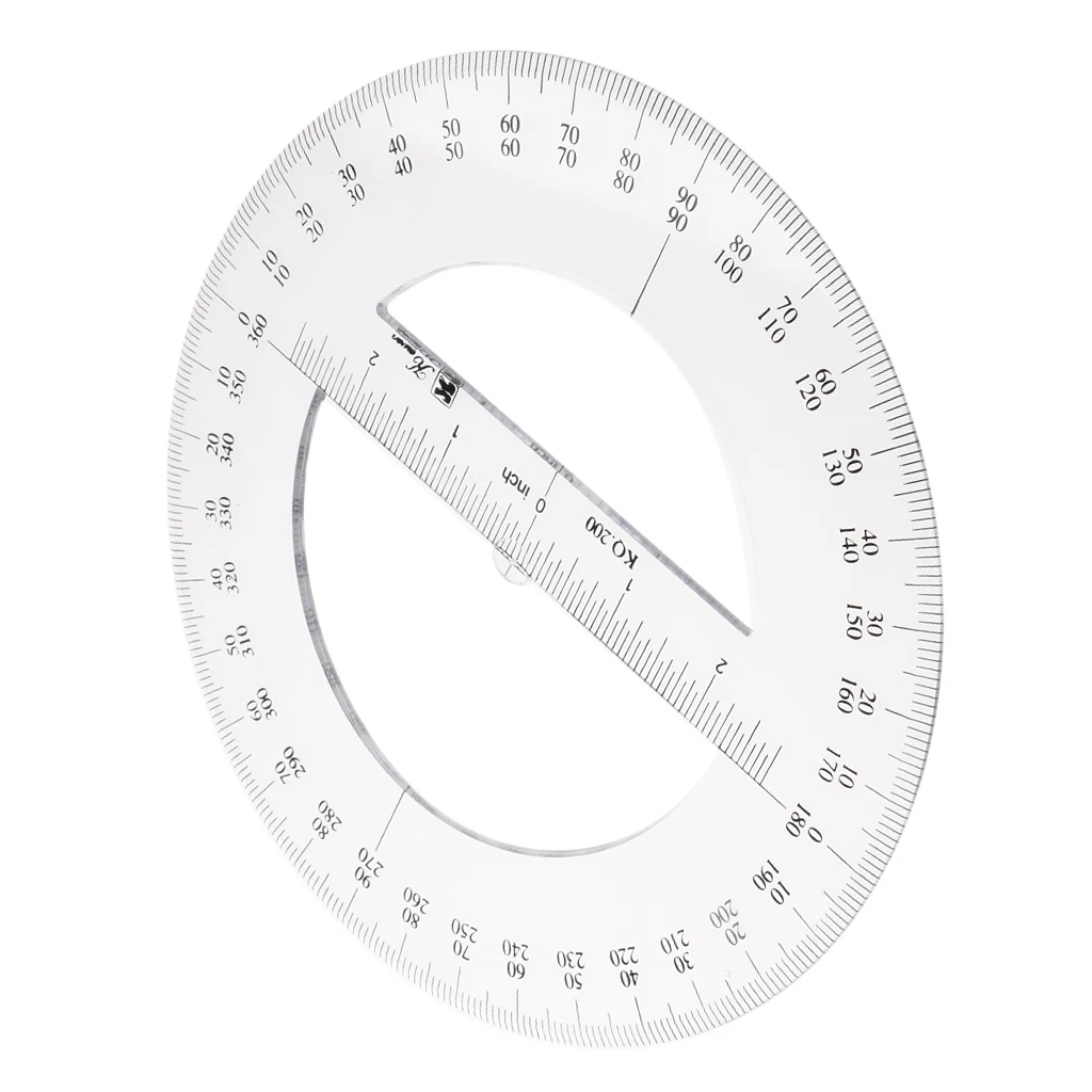 

fityle 360 Degree Circular Protractor Angle Measurement Drawing Ruler School Stationery 20cm