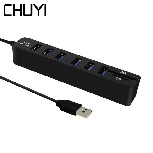 Special Offers CHUYI Multi USB Hub Combo 6 Port USB HUB 2.0 + TF/SD Read Card USB Splitter Adapter For Macbook Computer Accessories Special Offers CHUYI Multi USB Hub Combo 6 Port USB HUB 2.0 + TF/SD Read Card USB Splitter Adapter For Macbook Computer Accessories