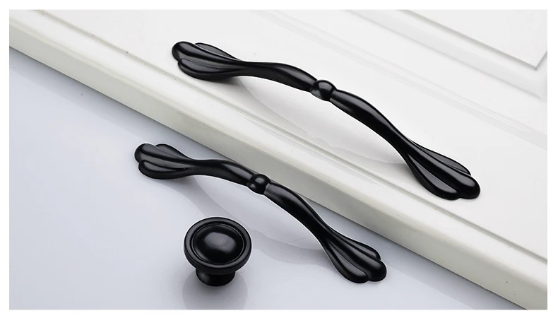 KAK цинковый сплав черные ручки шкафа американский стиль кухонный шкаф дверные ручки для выдвижных ящиков модное оборудование для обработки мебели